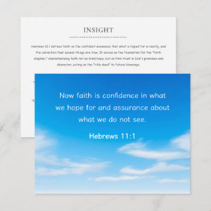 Motivational Bible Verse Hebrews 11:1 Church Card