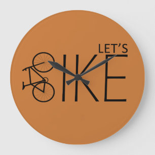 Motivational Bicycle Rider Quote - Funny Cycling Large Clock