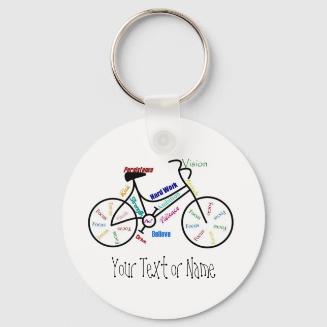 Motivational Bike, Bicycle, Cycling, Sport, Hobby Keychain (Front)