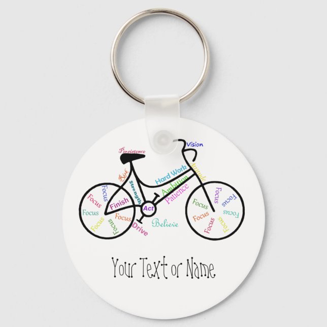 Motivational Bike, Bicycle, Cycling, Sport, Hobby  Keychain (Front)