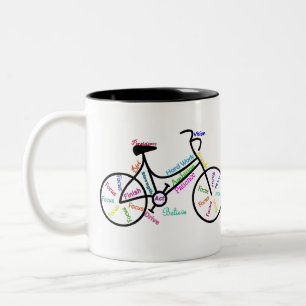Motivational Bike, Bicycle, Cycling, Sport, Hobby Two-Tone Coffee Mug