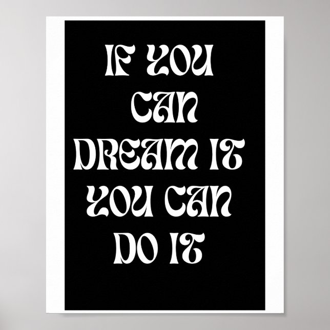 Motivational Black and White Amsterdam Art Poster (Front)