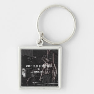 Motivational Bodybuilding Gym Keychain