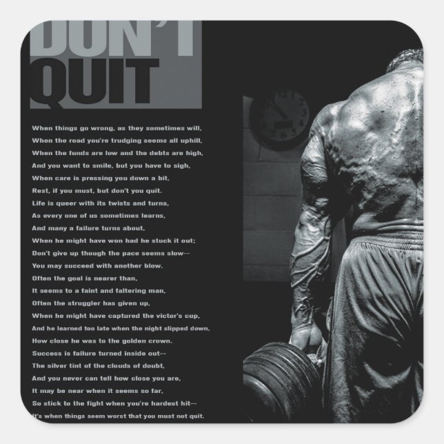 Motivational Bodybuilding Gym Sticker (Front)