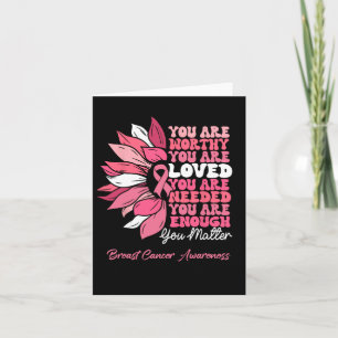 Motivational Breast Cancer Awareness Sunflower Wom Card