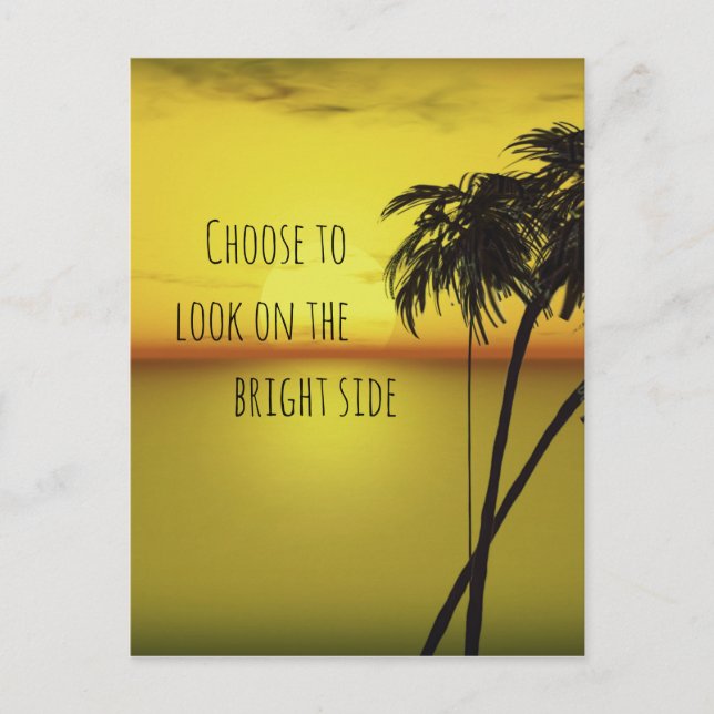 Motivational Bright Side Quote with Ocean Postcard (Front)