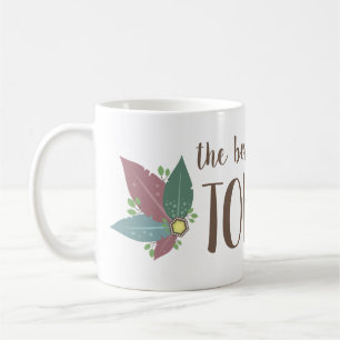 Motivational calligraphy feather gem mug