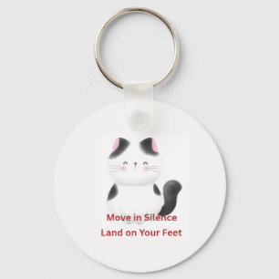 Motivational Cat Graphic Keychain