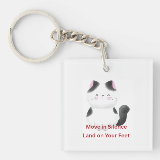 Motivational Cat Graphic  Keychain (Front)