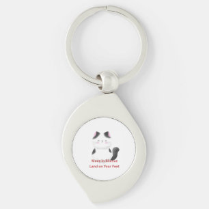Motivational Cat Graphic Keychain