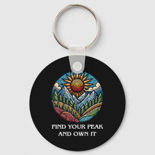 Motivational Climbing Hikers Quote, Personal Growt Keychain