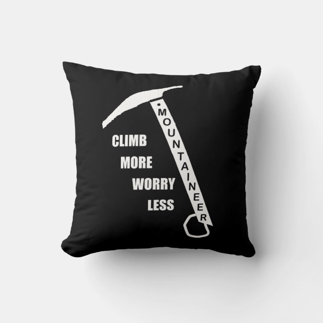 Motivational climbing rockclimbing saying throw pillow (Front)