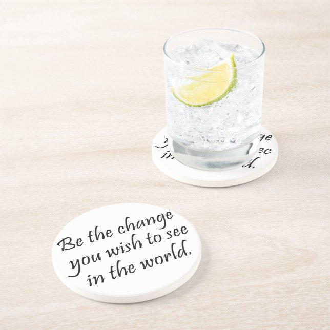 Motivational coasters inspirational Gandhi gifts (Side)