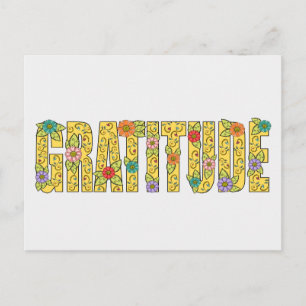 Motivational Colourful Gratitude Affirmation Thank Postcard