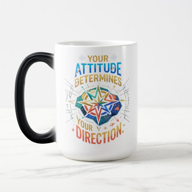 Motivational Compass Art Magic Mug (Left)