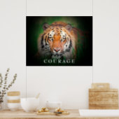 Motivational Courage Tiger Poster (Kitchen)