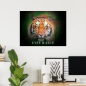 Motivational Courage Tiger Poster (Home Office)
