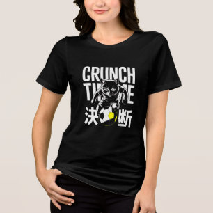 Motivational Crunch Time Soccer Cat For Athletes Tri-Blend Shirt