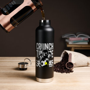 Motivational Crunch Time Soccer Cat For Athletes Water Bottle