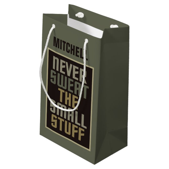 Motivational custom name gift bag (Back Angled)