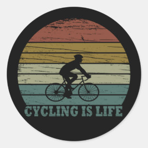 Motivational cycling classic round sticker