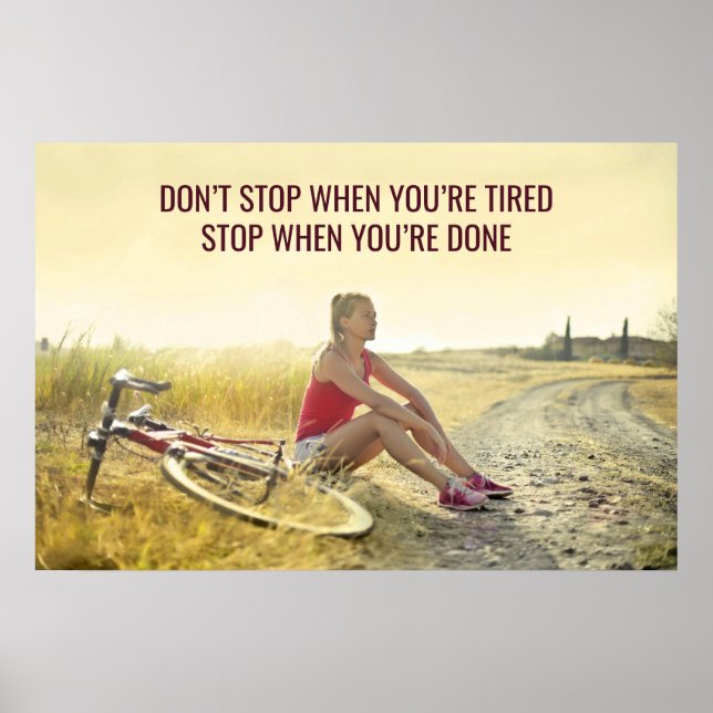Motivational Cycling Print – Customizable Quote (Front)