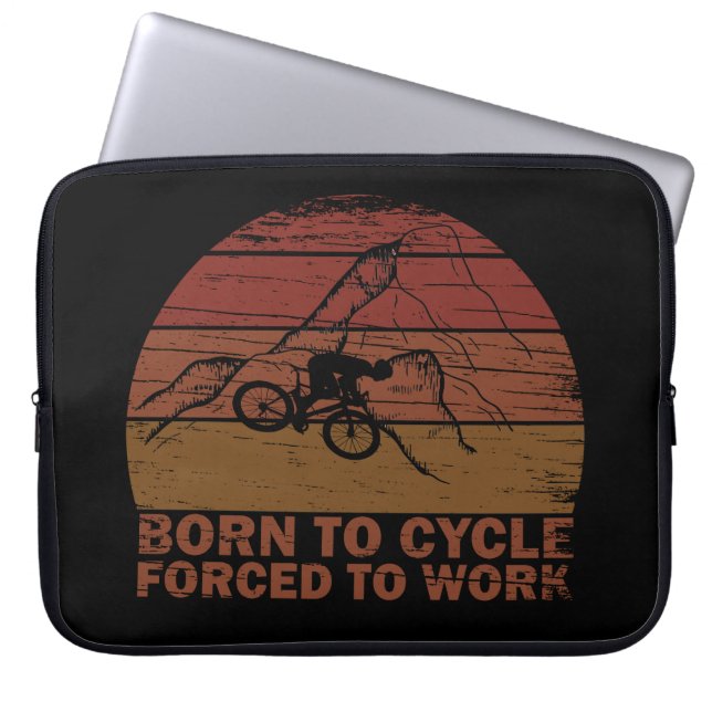 Motivational cycling quotes laptop sleeve (Front)