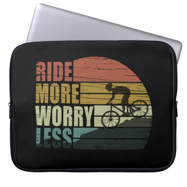 Motivational cycling quotes laptop sleeve (Front)