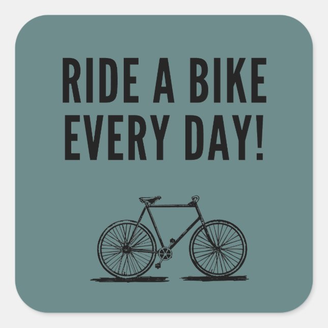 Motivational cycling square sticker (Front)