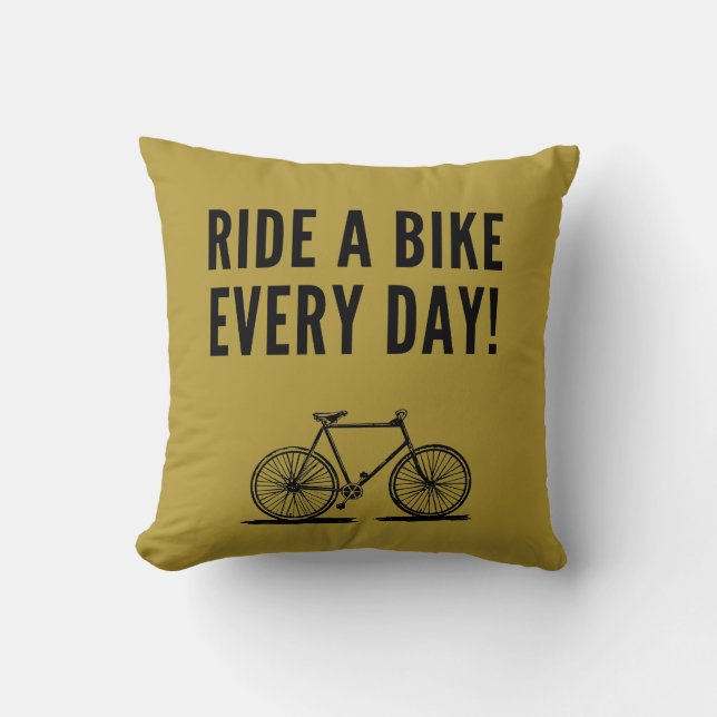 Motivational cycling throw pillow (Front)