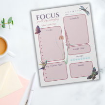 Motivational Daily Planner Butterfly and Dragonfly
