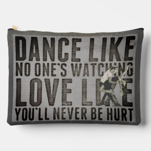 Motivational Dancing Couple Slogan Accessory Pouch