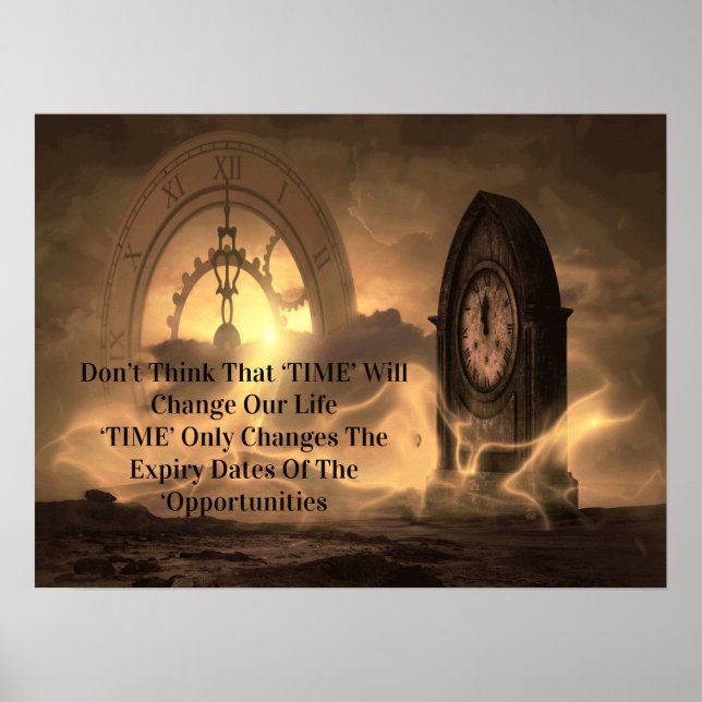 Motivational Don’t Think That ‘TIME’ Will CHANGE Poster (Front)