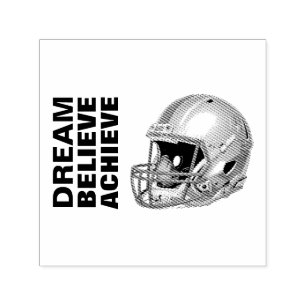 Motivational Dream Believe Achieve Football Self-inking Stamp