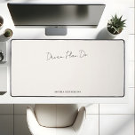 Motivational Dream Plan Do Calligraphy Beige Desk Mat<br><div class="desc">Introducing our personalized desk mat, where minimalism meets motivation. Crafted for the ambitious individual, this mat is a fusion of style and inspiration. At its centre, the empowering mantra "Dream. Plan. Do." is beautifully scripted in a modern font, serving as a daily nudge towards your goals. Paired with this, your...</div>