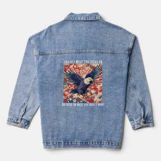 Motivational Eagle Denim Jacket