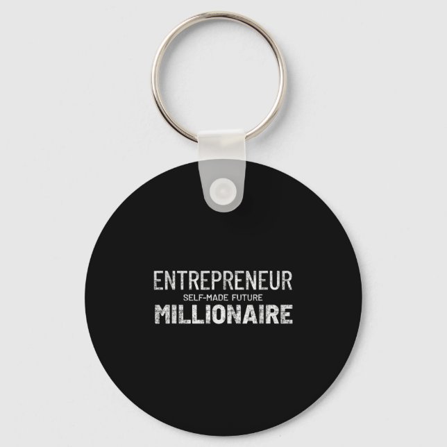 Motivational Entrepreneur Selfmade Future Milliona Keychain (Front)