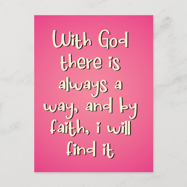 Motivational Faith Based Godly quote Postcard (Front)