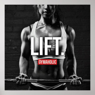 Motivational Female Fitness Gym Poster