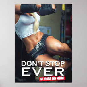 Motivational Female Fitness Gym Poster