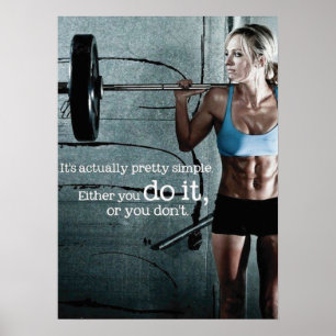Motivational Female Fitness Gym Poster