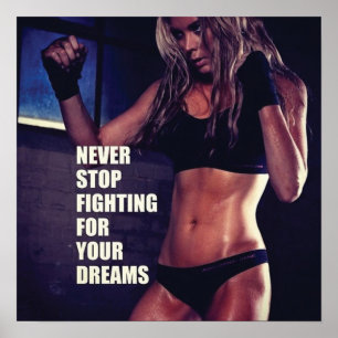 Motivational Female Fitness Gym Poster
