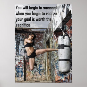 Motivational Female Fitness Gym Poster