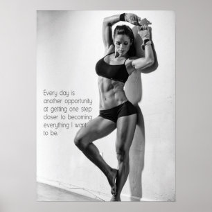 Motivational Female Fitness Gym Poster