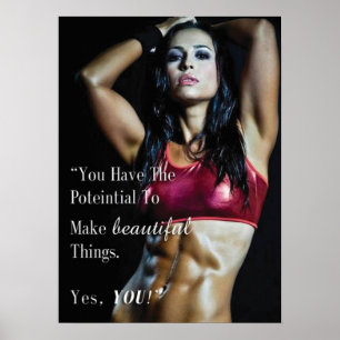 Motivational Female Fitness Gym Poster
