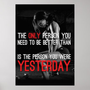 Motivational Female Fitness Gym Poster