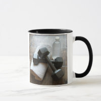 Motivational Fitness Dumbells Towel & Water Mug