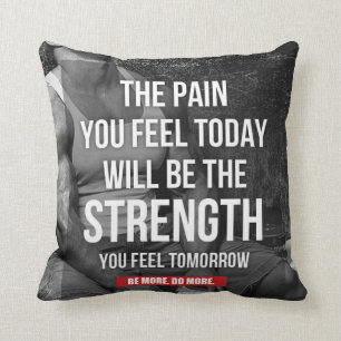 Motivational Fitness Gym Throw Pillow