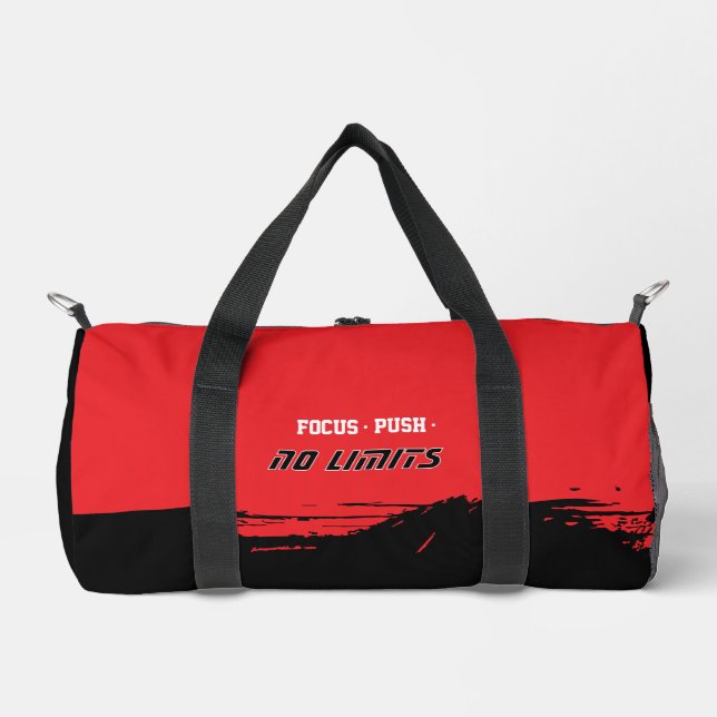 Motivational Fitness Red Duffle Bag (Front)