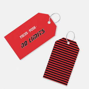 Motivational Fitness Red Gift Tags